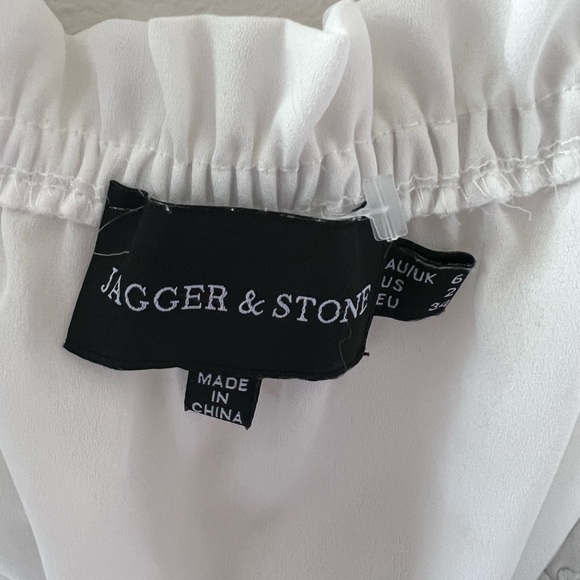 Jagger & Stone White Puff Sleeve Crop Top - Picture 2 of 4
